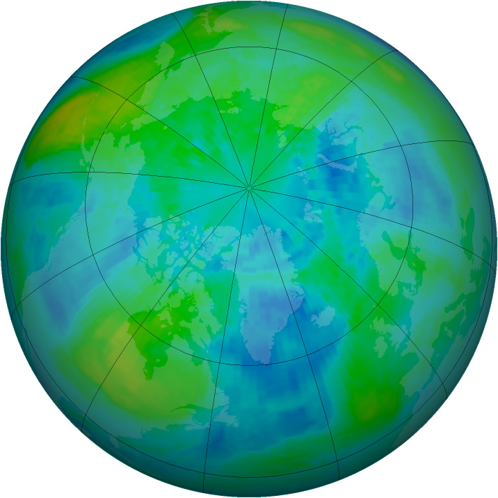 Arctic ozone map for 30 September 2003